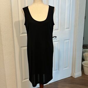 Daniel P. Rebecca Black Dress Size Large Polyester Midi Vintage